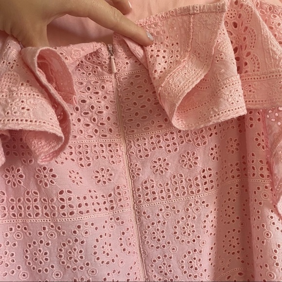 NWT NEEDLE & THREAD Deconstructed Broderie Dress Pink Medium - Picture 7 of 8